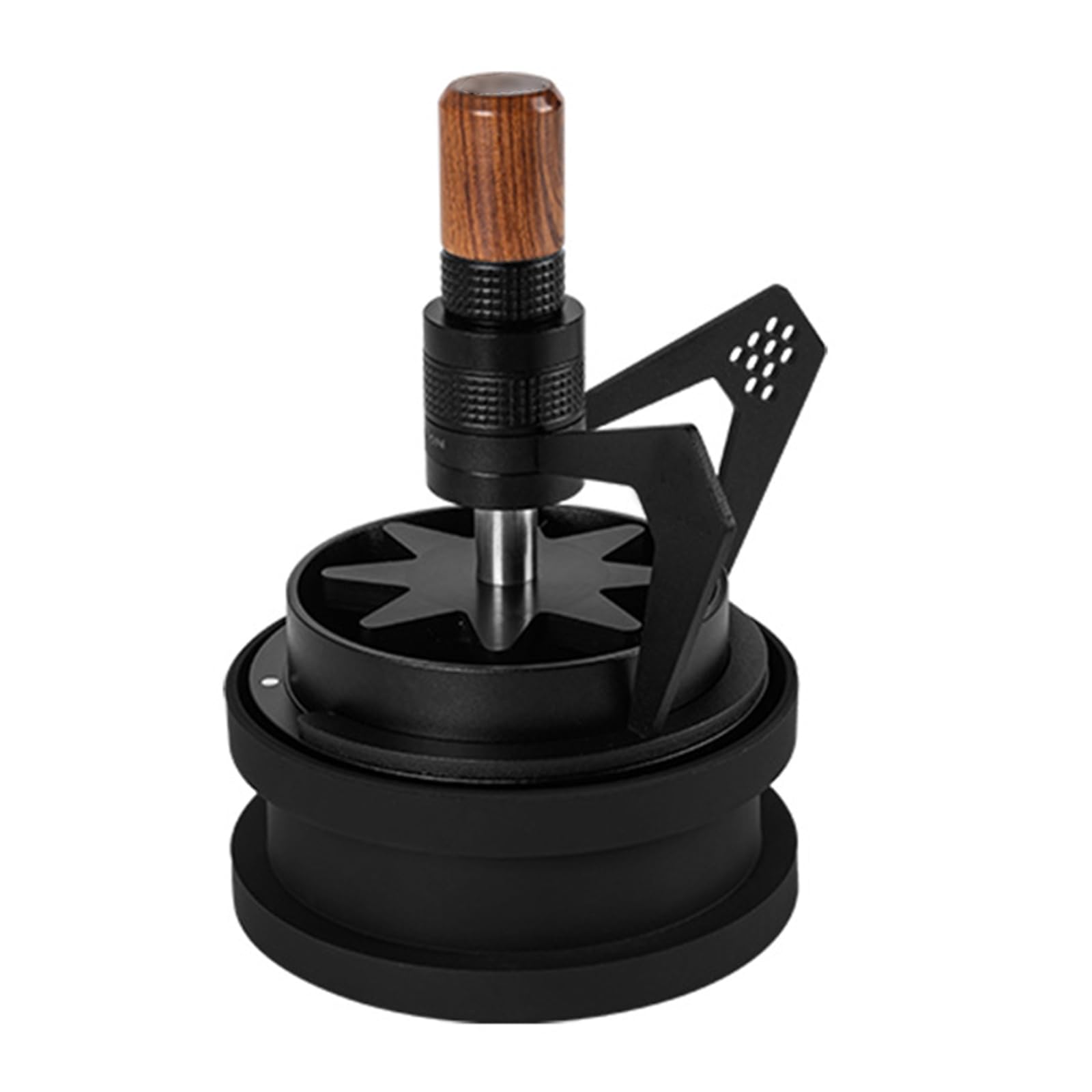 SICWEDIM Coffee Distribution Needle, Rotatable Espresso Stirring Tool, 9 * 0.25mm Stainless Steel Needle, with Magnetic Ring and Storage Base, Coffee Tamping Tool, for Barista (58mm)