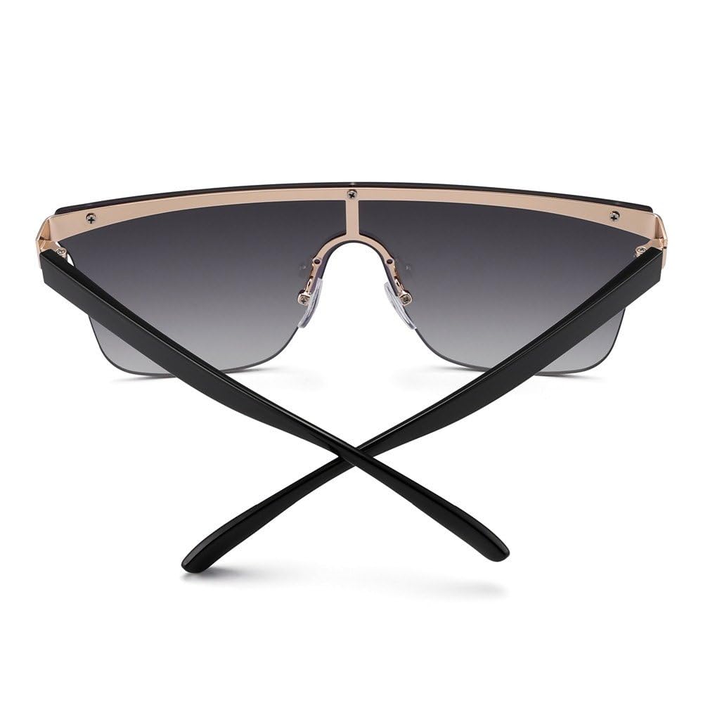 Gafas de sol cuadradas para hombre y mujer, gafas de sol planas de gran tamaño para mujer, UV400