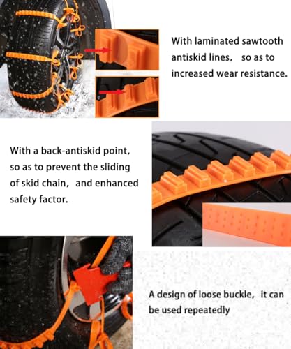 12 Stück Schneeketten Auto Anti-Rutsch Kabelbinder Universal Reifen Traktionskette