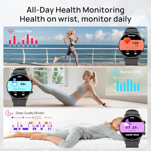 Elegant Smart Watch for Women - 1.77" Fitness Tracker with Heart Rate, Sleep, SpO2 Monitoring, 123+ Sport Modes, IP68 Waterproof, Bluetooth Call Notifications - Image 3