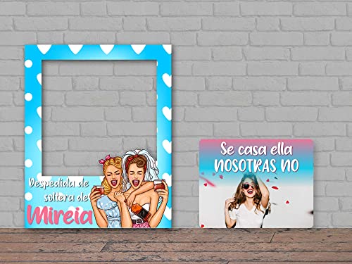 Oedim Photocall Despedida de Soltera Personalizado + Cartel, 80x100cm + 58x45cm, Photocall Decorativo para Eventos o Celebraciones puntuales, Photocall Divertido