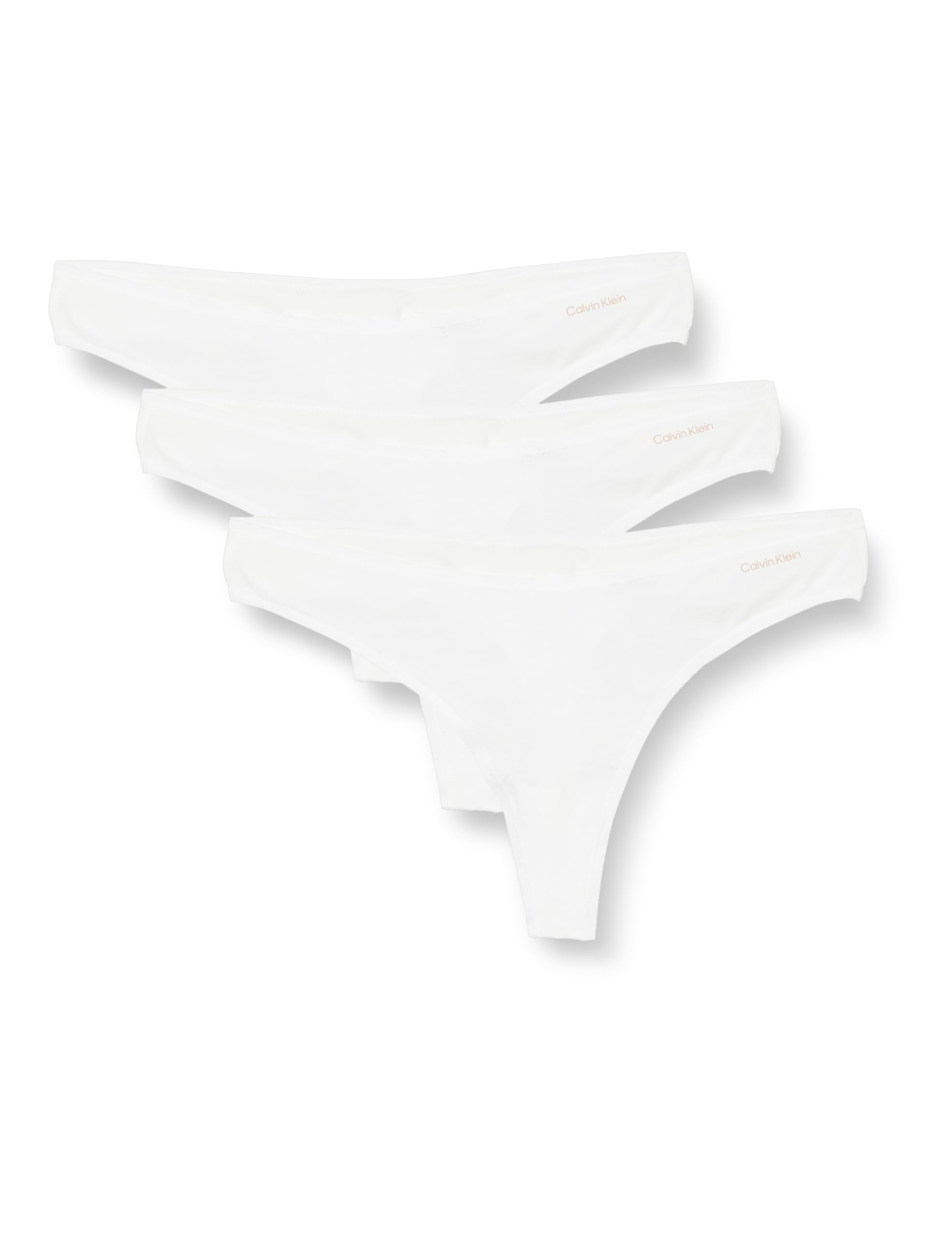 Calvin Klein Women Pack of 3 Thong Ideal Cotton Tanga, White (White/White/White), XS