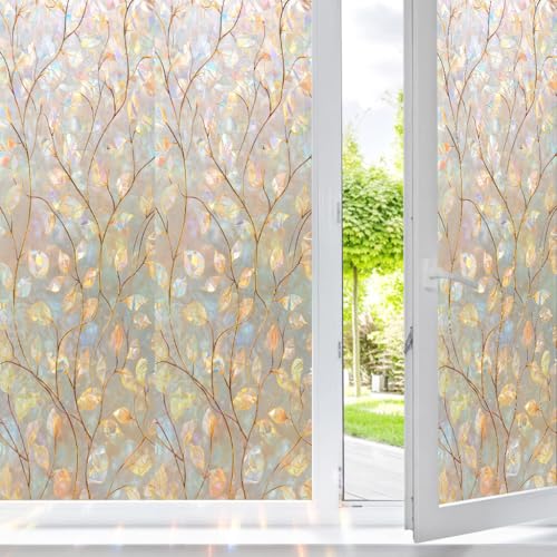 Film de ventana decorativo con diseño hoja de otoño 39x17.5 pulg miniatura 5
