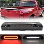 NSLUMO Led Third Brake Light Replacement for 2002-2009 Dodge RAM 1500 2500 3500 Red LED Strobe 3rd Brake Light White Reverse Cargo Light Kit Smoked Lens