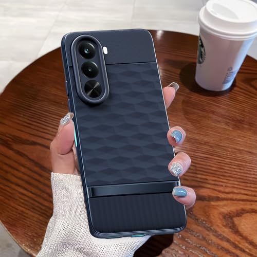 Image of Pikkme Back Cover for Realme P4x 5G Camera Protection 3D Hexa Cube Design Silicone Protective Bumper Case (Blue)