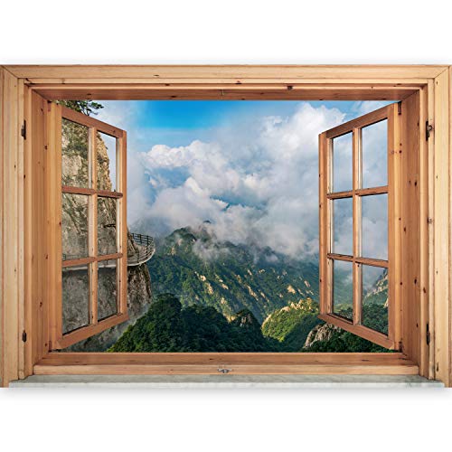 artgeist 3D Effect Wall Optical Illusion 27x20 in - Mural Poster Art Print Window View Home Decoration c-C-0116-c-a