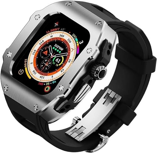 Bracelet en acier inoxydable 49 mm look luxe premium pour iWatch Ultra