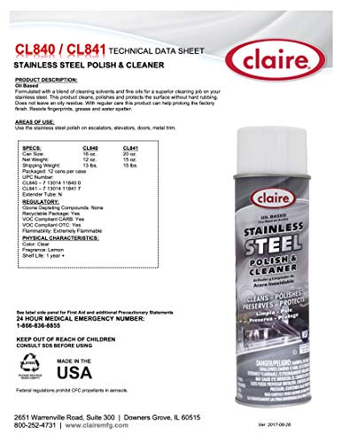Pulidor y Limpiador para Acero Inoxidable Base Aceite 15 Oz, 12 Unidades miniatura 3