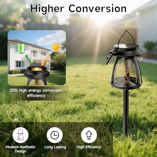 Lampe de sol décorative suspendre : lot de 4 lanternes solaires extérieur - 5