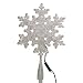 Kurt Adler UL 10-Light LED Snowflake Treetop, White/Blue