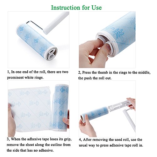 Image of UNIKON 6.3 in Large Lint Roller Refills, 3 Packs, 90 Extra Sticky Sheets