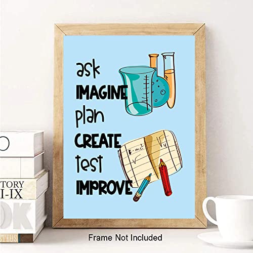 Image of TANXM Science Art Print Set,School Laboratory Decor, Classroom Wall Art,Science Explore Art Posters for Classroom Middle School Laboratory Library Study Decor, Set of 4 - No Frame,8 inchx10 inch