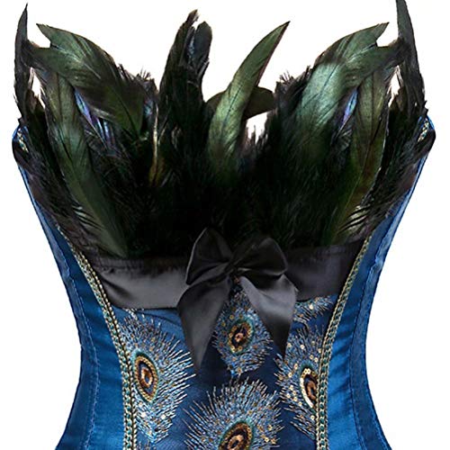 Blidece Women Sexy Bustier Lingerie For Peacock Halloween Burlesque Top Blue M #TOP3
