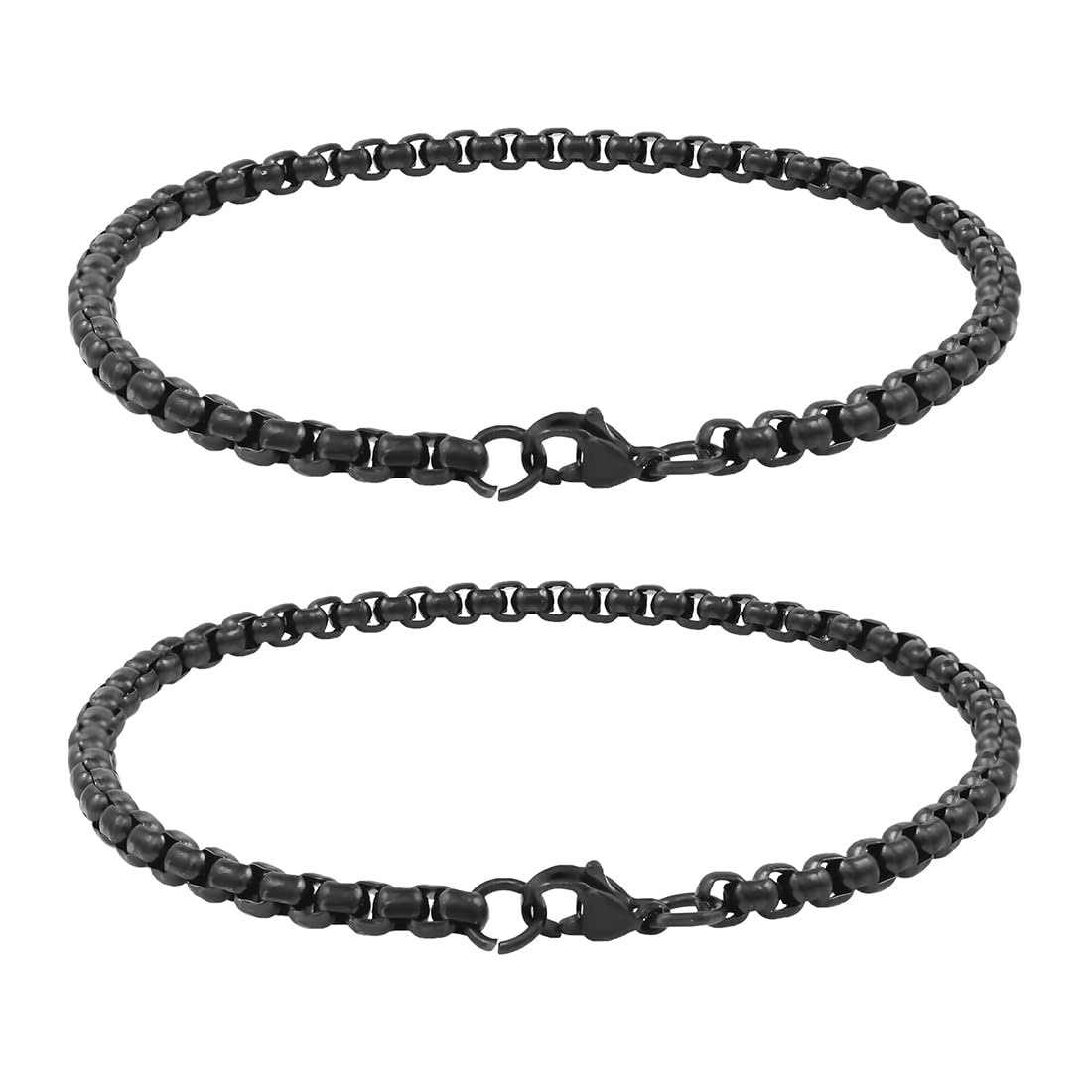 Nakabh Combo of Chain Stainless Steel Wrist Bracelet for Men Boys Unisex (NAK-2220255)(Black + Black) (B0C9Y8QD39) Amazon Price History, Amazon Price Tracker