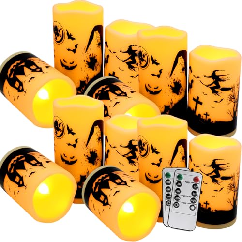 Image of 12-Pack Waterproof -Flameless Led Candles,Remote Control and Timer Functions for Halloween and More Decorations(3 Sizes)