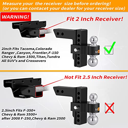 Locame LC0024 Adjustable Trailer Hitch, Fits 2-Inch Receiver thumb #1