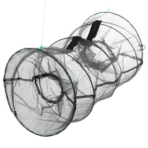 DECOMELODY 1Pc Foldable Fishing Net Portable Mesh Trap for Crayfish Shrimp Lobster Crab Ultra Dense Design Easy to Use for Freshwater Saltwater Fishing