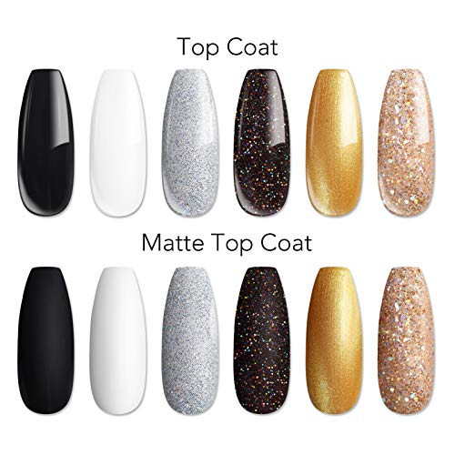 UR SUGAR UV Nagellack Schwarz Weiß Gel Nagellack Set, 6 Farben Shellac Set Farbgel Glitzer Gold Silber Gelnägel Set… – Bild 5