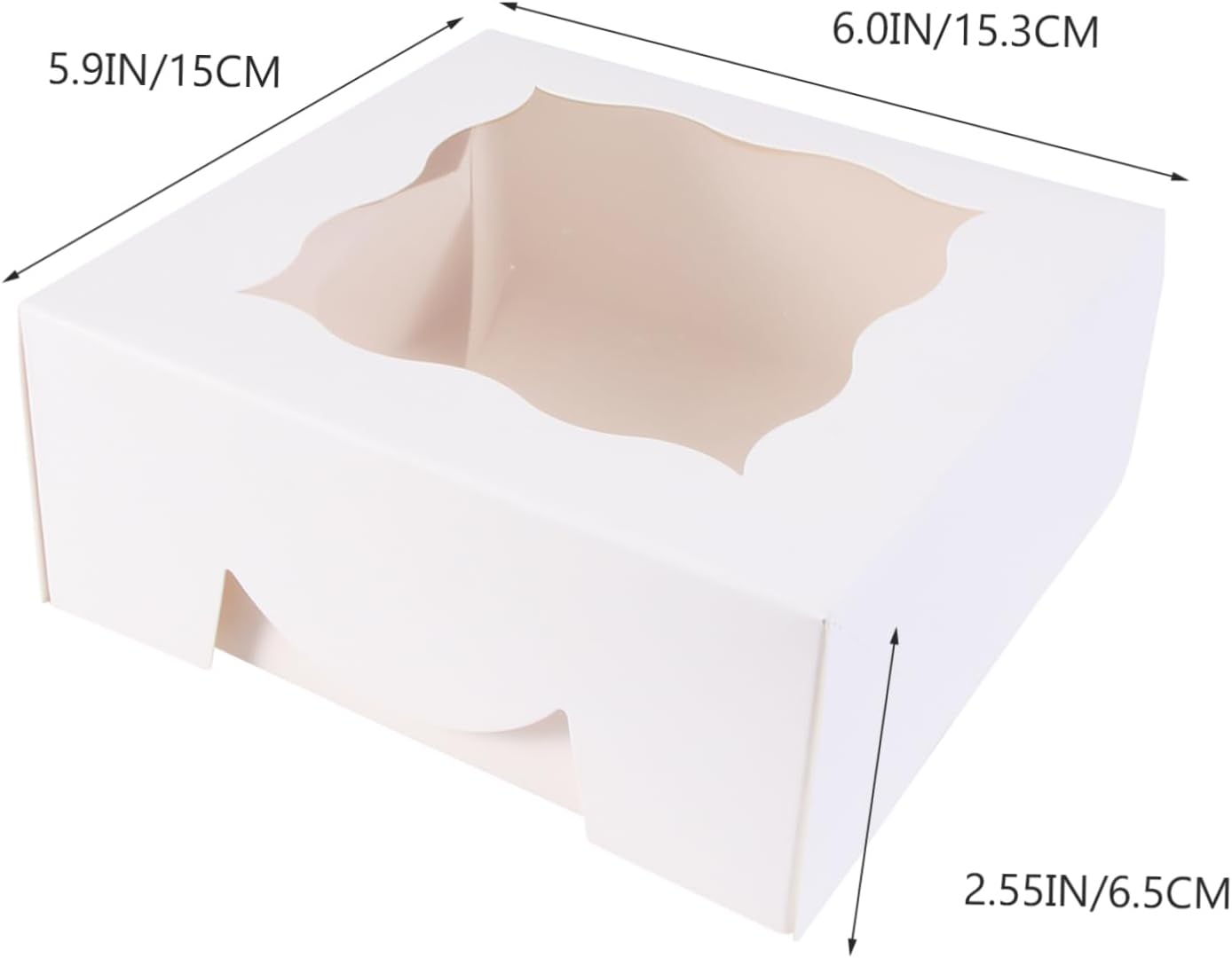5 Pack White Paper Window Cake Packing Boxes for Bakery Use