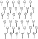 Faith Peace Love, Inspirational Message Key Charms (18 of Each; 54 Total), 1 inch, Silver Tone