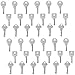 Faith Peace Love, Inspirational Message Key Charms (18 of Each; 54 Total), 1 inch, Silver Tone