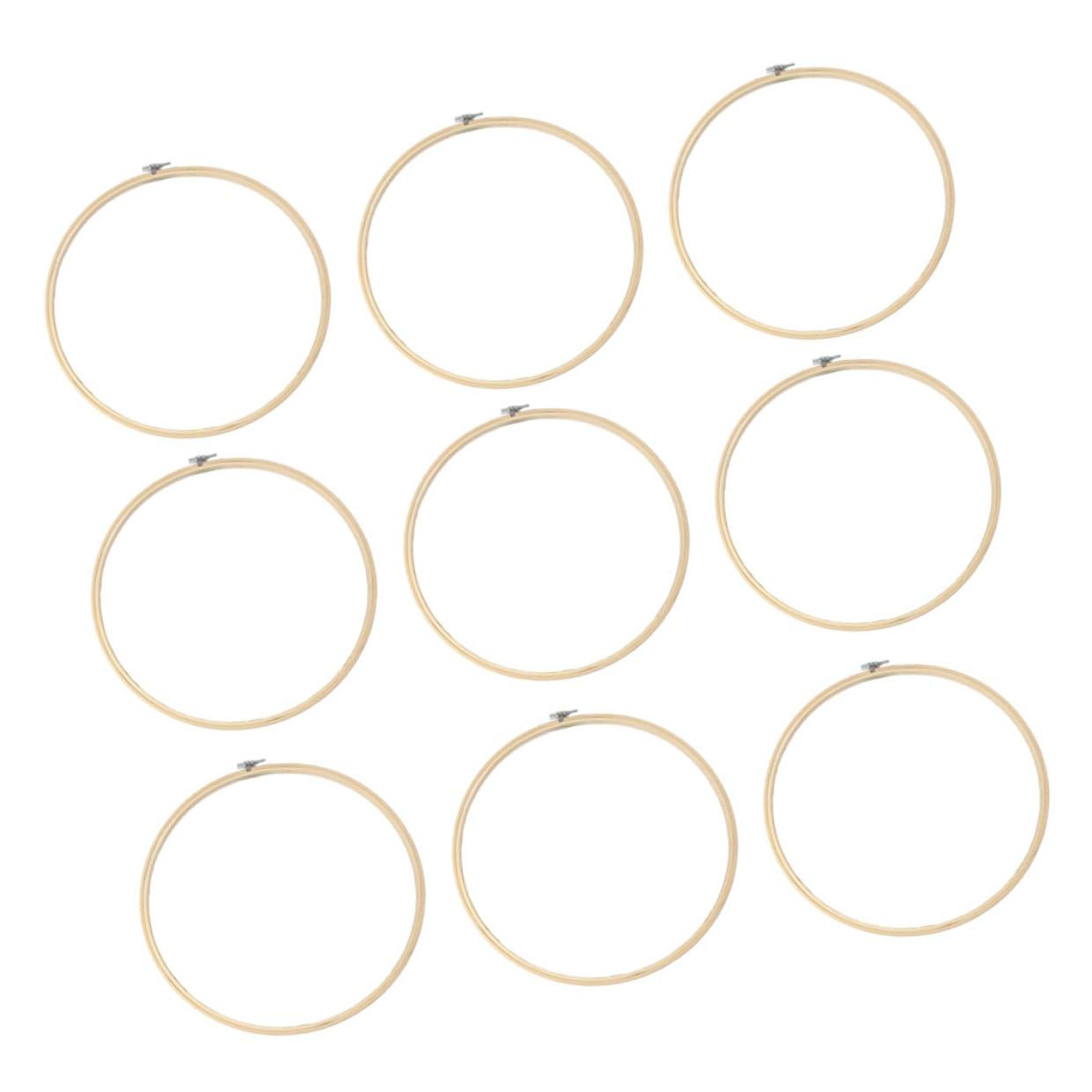 Healeved Set 10 Pezzi Telaio per Ricamo in Bambù Phyllostachys Pubescens, Anelli per Punto Croce, Fissaggio Tessuto Stretto, per Ricamo Manuale e Decorazioni da Parete