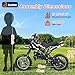 BLAZEGO 49cc Kids Dirt Bike, 2-Stroke Gas Powered Dirt Bike, Motorcycle with Off-Road Tires, Front/Rear Disc Brakes, Shock Absorption, Soft Seat Cushion, Mini Dirtbike for Kids 8-14, Black-White