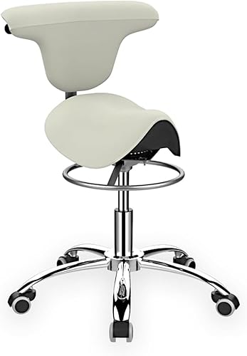 Taburete giratorio de piel sintética ajustable con ruedas, silla de salón de belleza, altura ajustable de 264 libras, capacidad de carga de 264