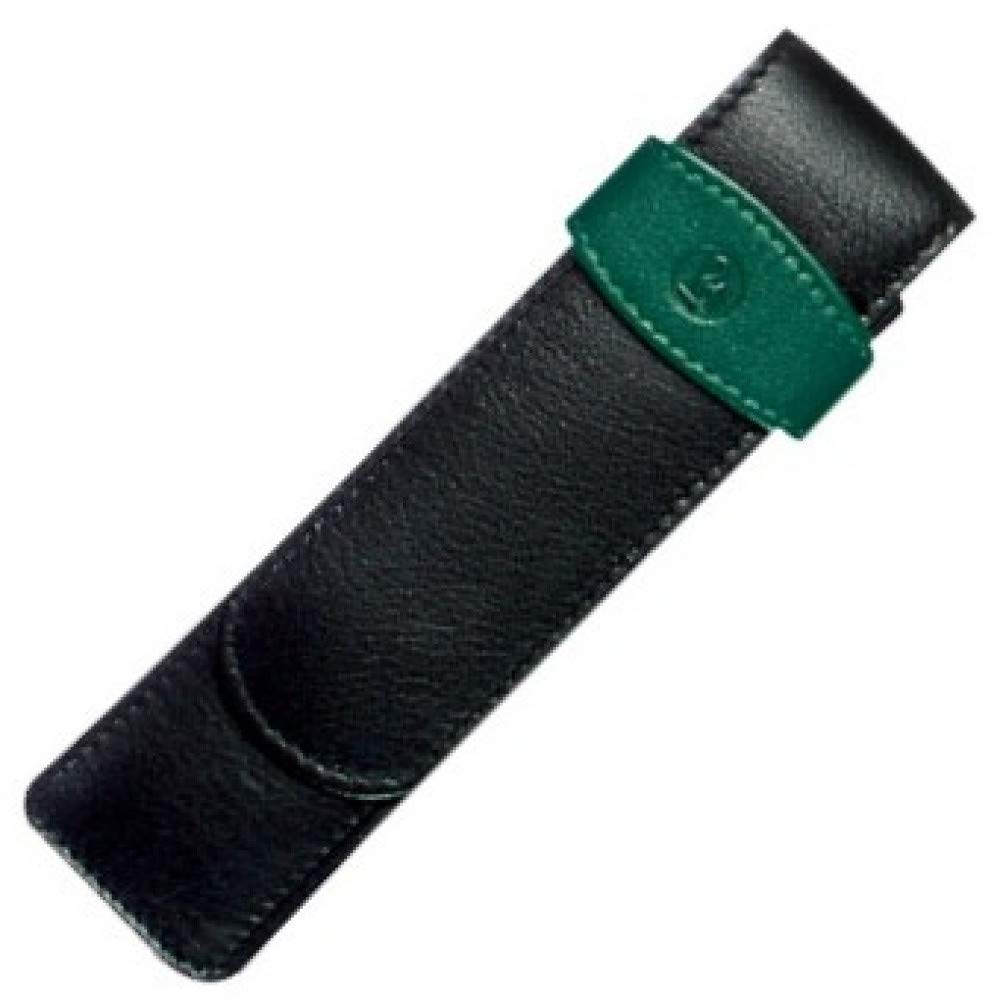 Pelikan® Etui na Pióro wieczne Kulkowe Długopis Skórzane TG12 | Ochrona Ochraniacz Pokrowiec Piórnik Futerał Kabura | Biuro Szkoła Studia Praca | Eleganckie Skórzane | Czarno Zielone
