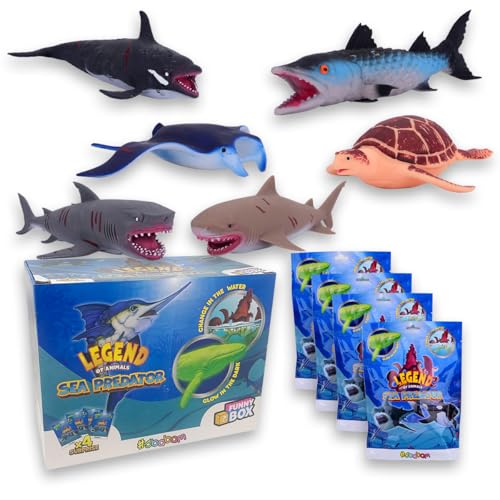 #sbabam Funny Box Legend of Animals Sea Predators, Animales de Juguete para Niños, Juegos para Niños, Muñequitos Suaves Extendibles, Gadget de Cumpleaños para Niños