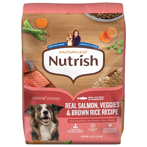 Nutrish Rachael Ray Adult Dry Dog Food Real Salmon, Veggies & Brown Rice Recipe, 12 lb. Bag