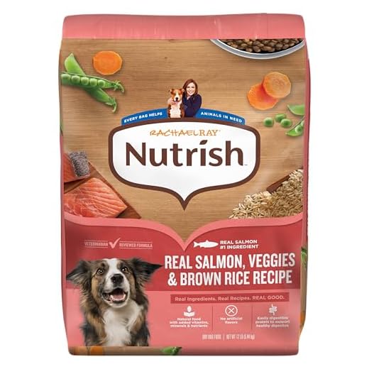 Nutrish Rachael Ray Adult Dry Dog Food Real Salmon, Veggies & Brown Rice Recipe, 12 lb. Bag