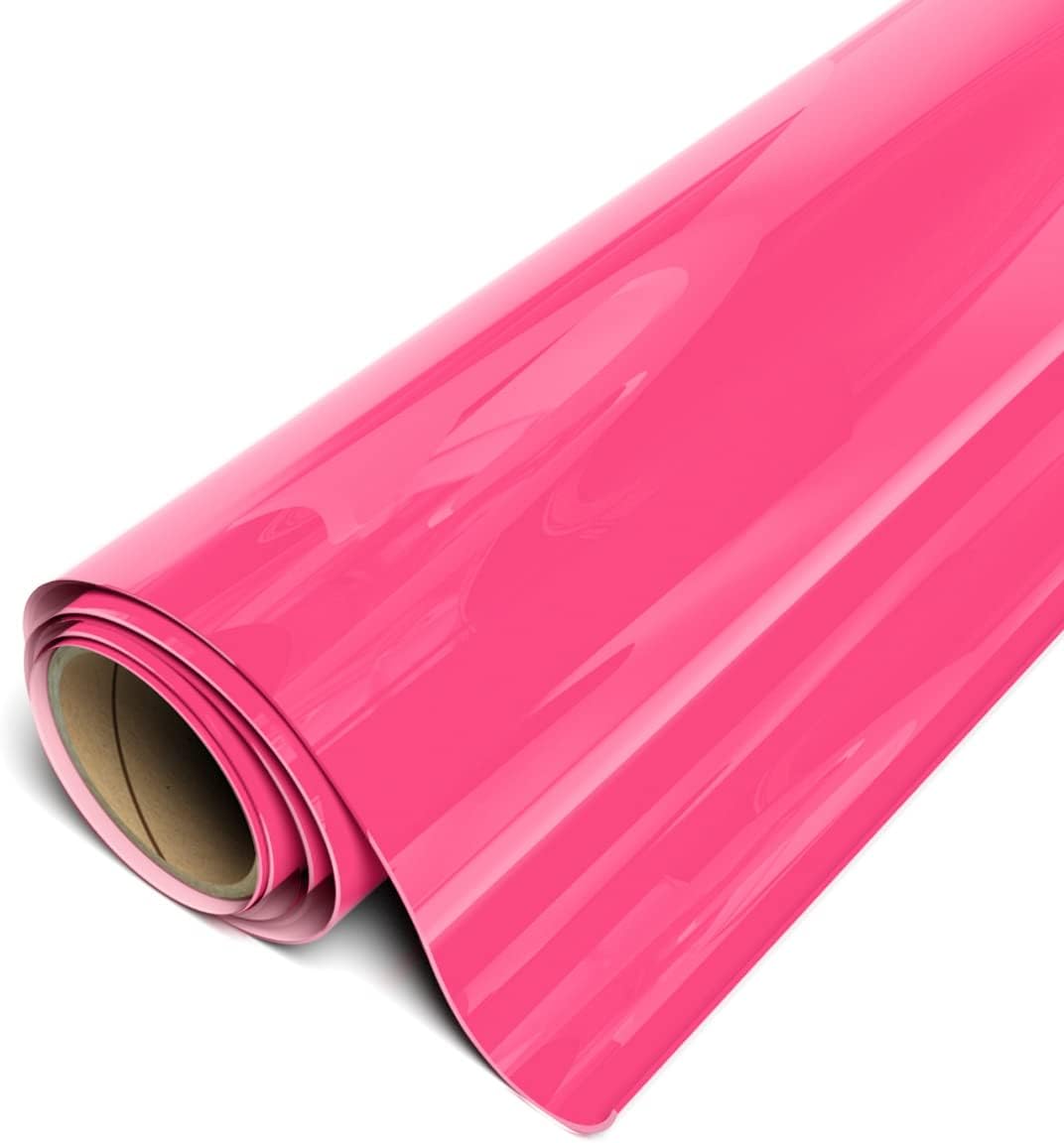 Siser Brick 600 Heat Transfer Vinyl, 19.6" x 3FT Roll (Fluorescent Pink) - Compatible with Siser Romeo/Juliet & Other Professional or Craft Cutters - 3D HTV - CPSIA Certified