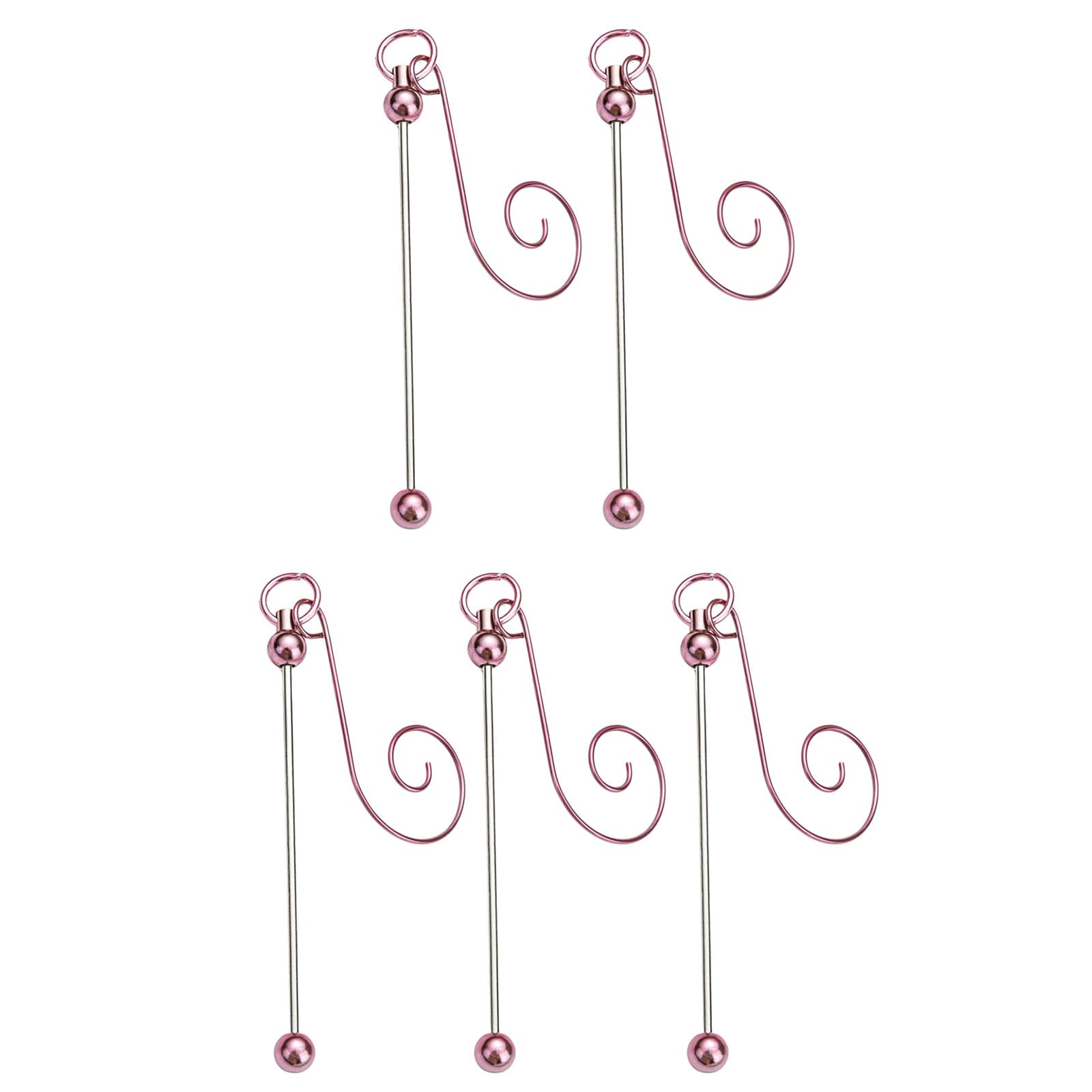 Of 5 Beadable Metal Christmas Hangers for Crafting and Tree Decoration Colorful Hanging Hook Craft Accessories Decoration Supplies