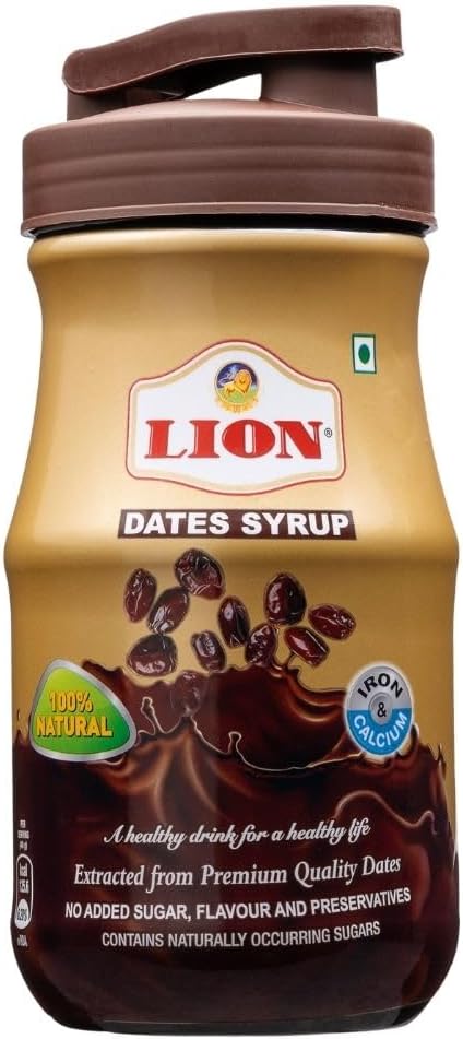 Lion Dates Liquid Syrup 1 Kg-100% Pure Dates Syrup-No Added Sugar And Preservatives-Syrup For Milk, Cookies, Cakes, Muffins, Toppings-Natural Sweetener-Syrup For Kids