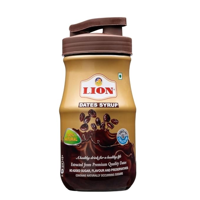 Lion Dates Liquid Syrup 1 Kg-100% Pure Dates Syrup-No Added Sugar And Preservatives-Syrup For Milk, Cookies, Cakes, Muffins, Toppings-Natural Sweetener-Syrup For Kids