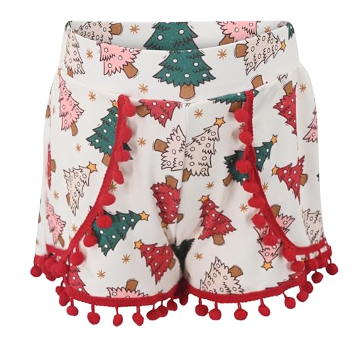 Image of Unique Baby Girls Toddler Big Kid Sleeveless Tank with Pom Pom 2pc Shorts Set Outfit