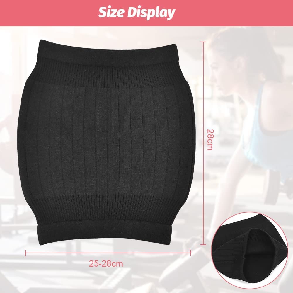 Faja Lumbar para Mujer para Invierno, Calentador Lumbar de Lana Suave y Elástico Faja de Calor para Proteger del Frío la Zona Lumbar y del Abdomen Calentador de Cintura para Mujer, Negro