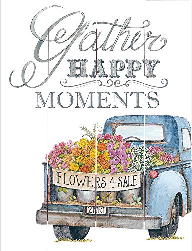 Rustic Pallet Art Inspirational Gather Happy Moments Wooden Wall Hanging,