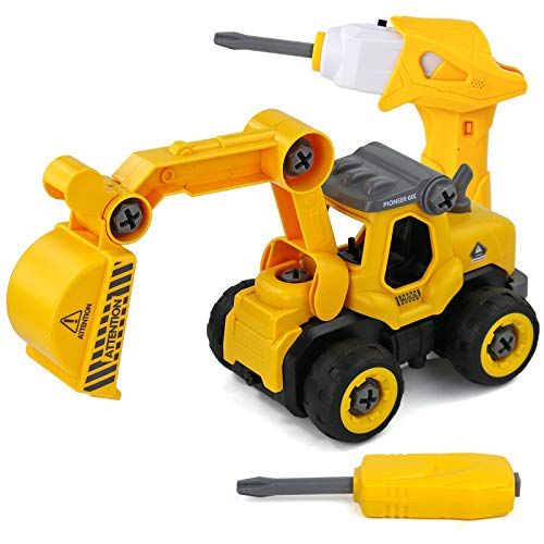 yoptote Ensamblarde Veh�culo Excavadora para Ni�os Coche Juguetes Veh�culos De Construcci�n Grandes Tractor Juguete Coches Camiones para ni�os 3+ a�os