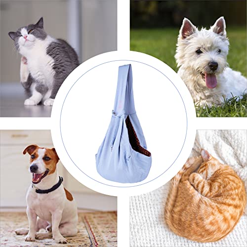 Small Dog Cat Sling Carrier,Hands Free Reversible Pet Carriers Bag,Pet Carrier Shoulder Crossbody Pet Slings Suitable for Puppy, Small Dogs, and Cats for Outdoor Travel (Blue)