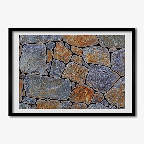 Cadre de tableau decoratif 70x50 cm Tulup noyer pour encadrer une grande photo de famille