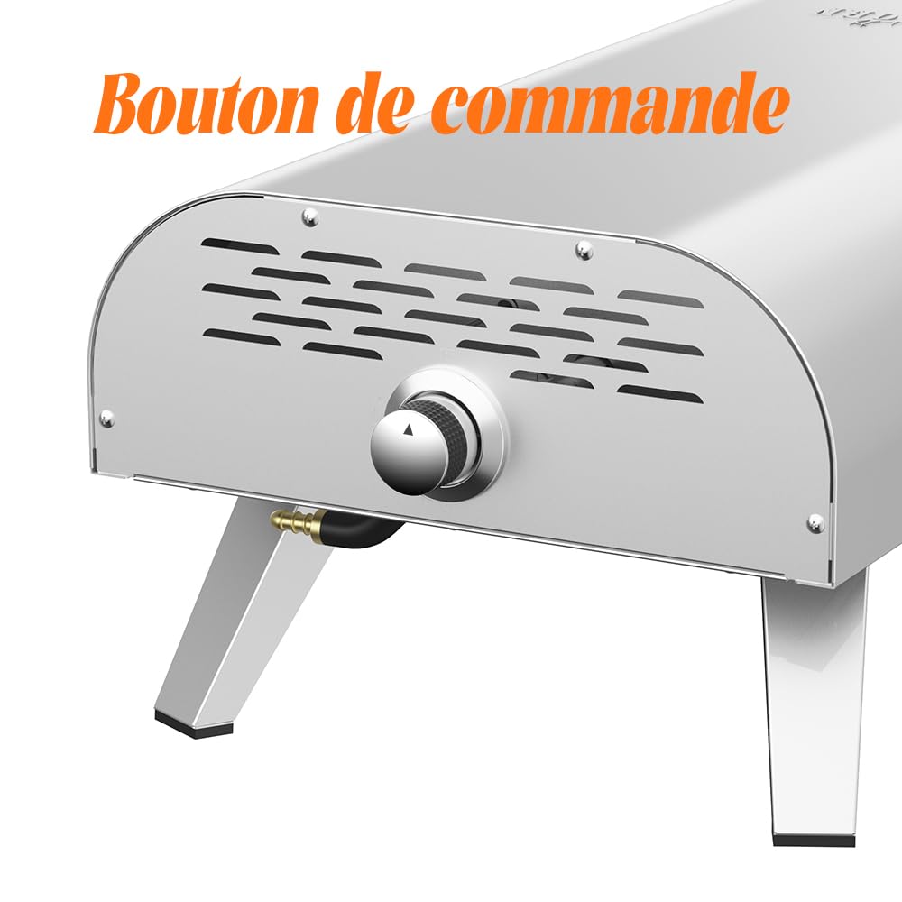 BIGHORN Four à pizza au gaz portable, pieds pliables