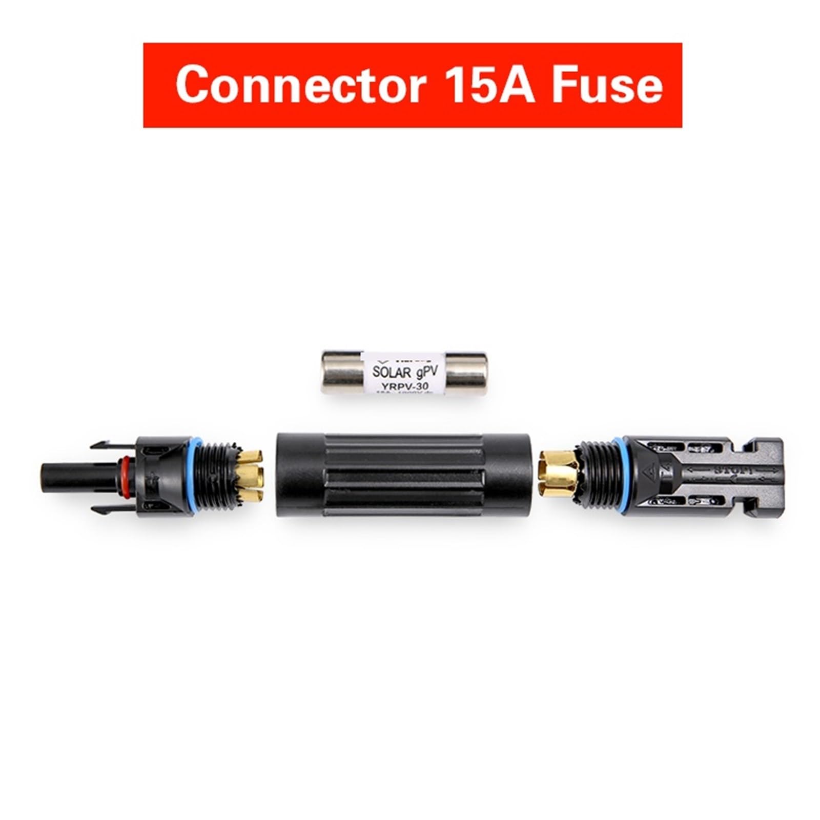5 fusibili solari fotovoltaici 1000 V DC 10 A/15 A/20 A/30 A (connettore 15 A (5 pezzi)
