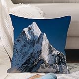 Funda de Almohada de Microfibra Premium Funda de Cojín,Hermosa Vista del Monte AMA Dablam - Camino al Campamento Base del Everest - Nepal,para Hogar Sofá Silla Cama Sala de Estar Dormitorio 45x45 cm