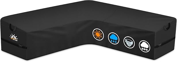 Zettum V-Shape Outdoor Furniture Covers Waterproof, 600D PU Heavy Duty Fabric Large Garden Sofa Covers with Waterproof Buckles for Rattan Furniture Covers V Shaped Sofa Cover (265x265x80cm)