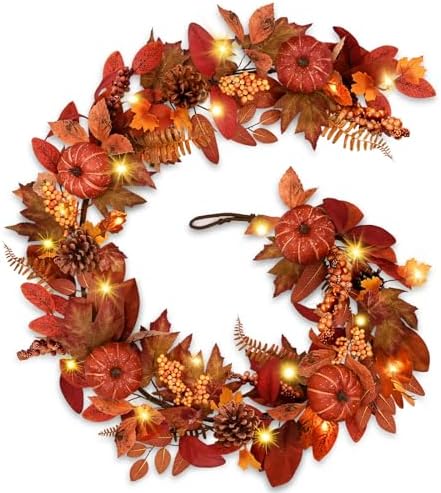 Waipfaru Fall Decor, 1 Pcs Fall Garland for Mantel, 6 FT Garland ...