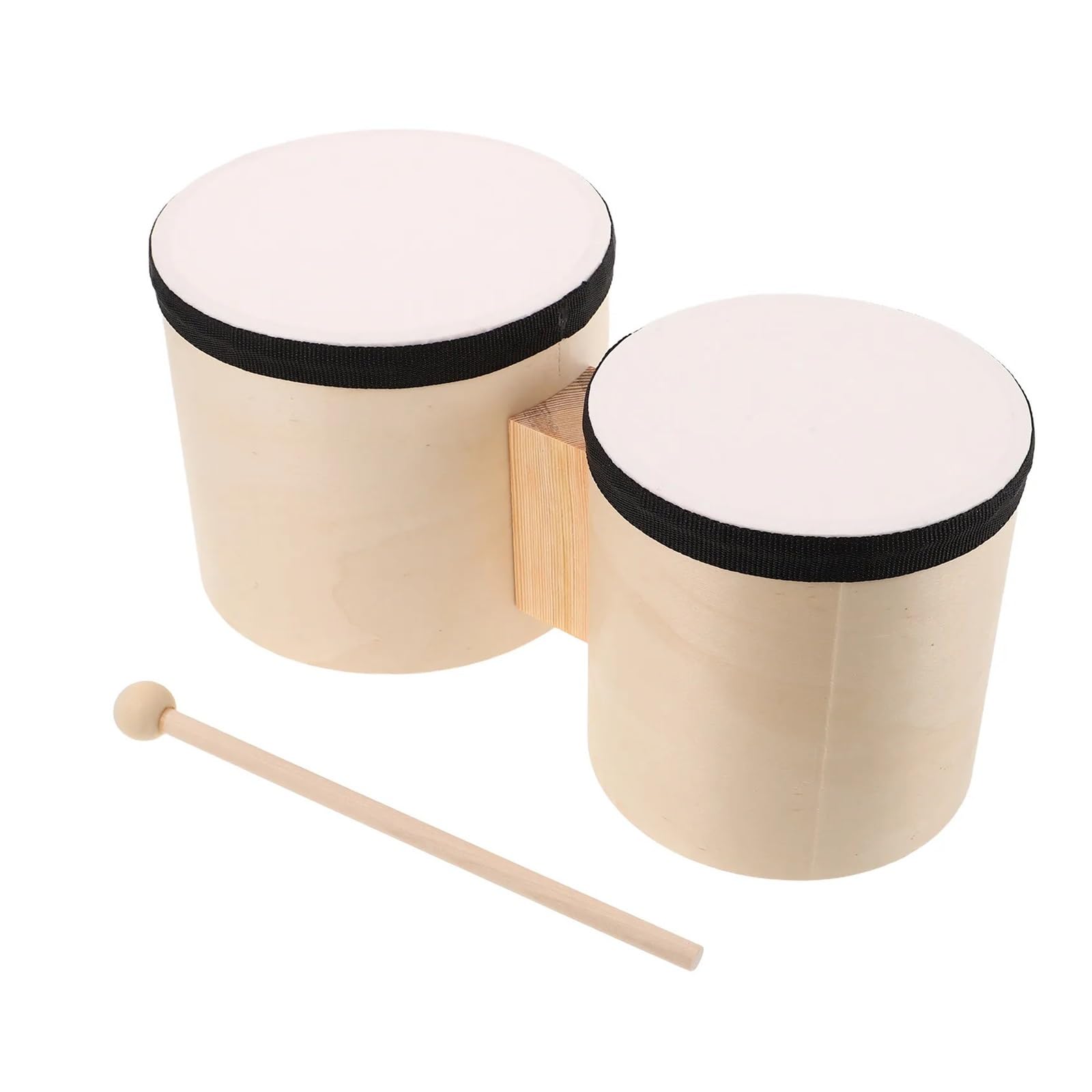 Bongos 1 Juego de Bongos madera, tambor mano 5 pulgadas y 6, instrumento percusión pura doble superficie for principiantes, educación musical, danza