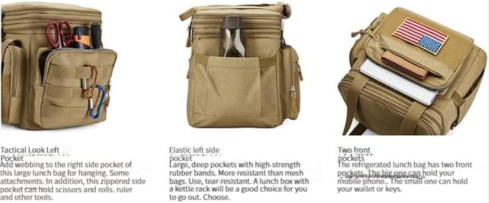 Miniatura 5 de MAxba Lonchera duradera de doble capa, lonchera grande con aislamiento expandible, bolsa enfriadora a prueba de fugas, viaje de día a la playa para