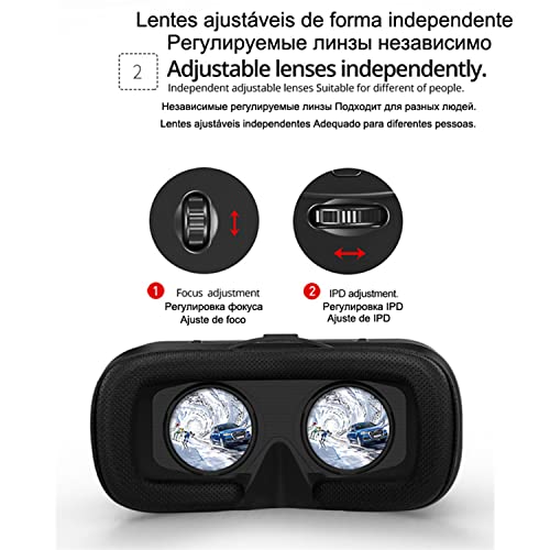 VR Brille Handy Virtual Reality 2022 Upgrade 3D VR Brille für 3D Game Filme weicher & komfortabler VR Headset für Android /iOS 3.5~6.5 inch Smartphone Schwarz - Image 6